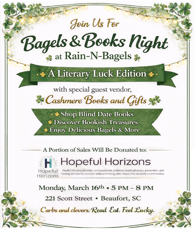 Bagels and Books Night Flyer imaged
